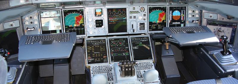 Airbus A380 flight deck.