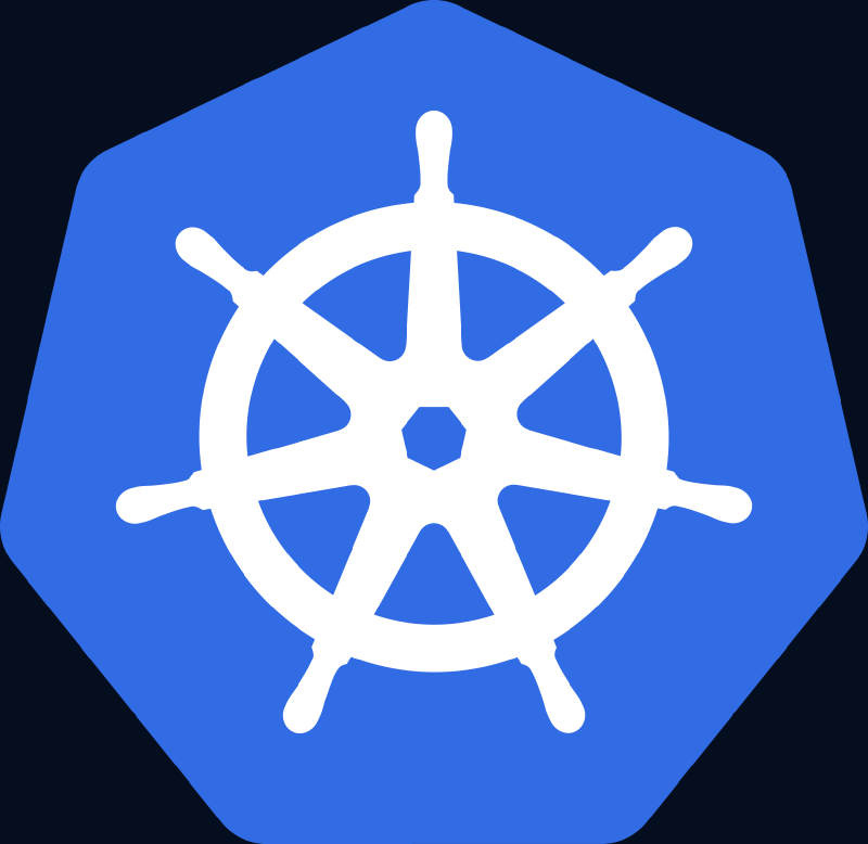 Kubernetes logo.