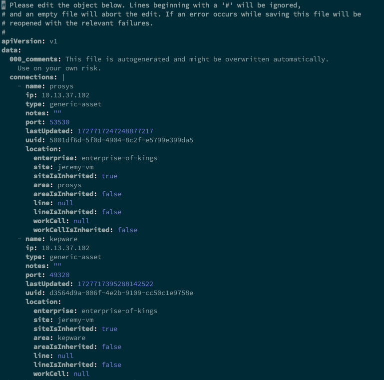 Our configuration boils down to a single YAML file - the mgmtcompanion-config - similar to a Kubernetes Operator.